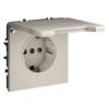 Миниатюра фото розетка встраиваемая с заземлением, защитными шторками и крышкой 16а voltum s70 vls040303 (кашемир) | 220svet.ru