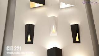 Миниатюра фото настенный светильник crystal lux clt 221w bl-go | 220svet.ru